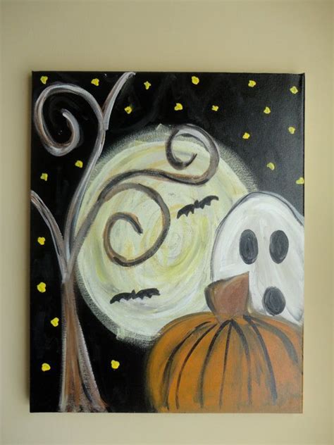 halloween paintings on canvas|halloween canvas painting for beginners.